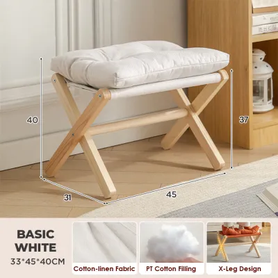 Borong365 Kerusi Kaki Sofa Bangku Kecil Footstool Sofa Solid Wood Folding Stool Footrest Stool Shoe Changing Stool