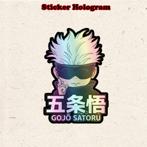 Stiker Hologram Gojo Jujutsu kaisen ukuran 75 cm