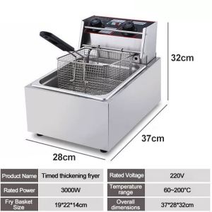 6L + 6L electric fryer electric deep fryer fryer with Strainer Stainless Steel fried foods COD
