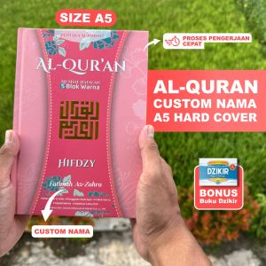 Alquran Hafalan Hifdzy Muslimah A5 Non Terjemah Bisa Custom Nama Bonus Buku Dzikir Pagi Petang