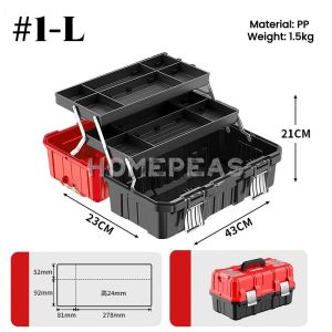 homepeas® Large-capacity Toolbox Three-layer Household Hardware Repair Tool Storage Box Multifunctional Tool Organizer Box