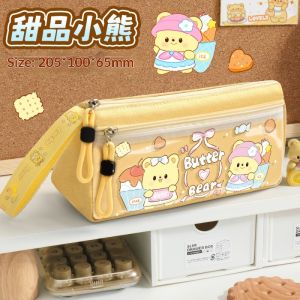 JOYNCLEON Hộp bút trong suốt Trường hợp dung tích lớn hộp phim hoạt hình văn phòng phẩm dễ thương cho học sinh túi đựng bút chì