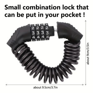 T512 Lock Helmet Bike Kunci Gembok Helm Sepeda Kombinasi Flexible 4 Angka Outdoor