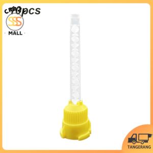 10pcs Dental Mixing Tip Double Impresion Kuning Light Body Membran Karet Silikon Tip Dental Mixing Head Yellow