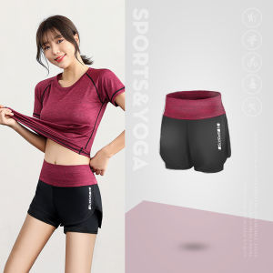 HOLA Women Sports Shorts Running Fitness Yoga High Waist Exercise Jogging Gym 2 In 1 Piece Sports Pants