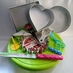 Set paket alat dekorasi hias kue tart cake ulang tahun pernikahan termasuk loyang