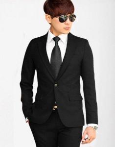 Jas blazer Pria slimfit hitam abu navy buat wisuda nikah kondangan acara formal bahan valencia twist