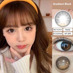 Mrs.H Big Eyes Brown Grey Colored Doll Eye Contact Lenses soft lens 14.2-14.5mm Monthly Power 0-8.00 美瞳 Free lens Case