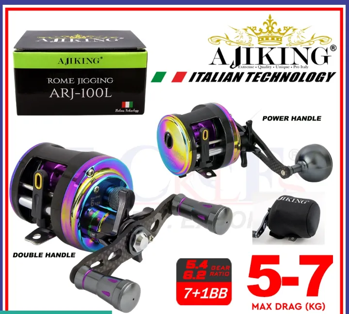 5Kg-7Kg Max Drag Ajiking Rome Jigging (Left Handed) Fishing Reel BC Round Conventional  Saltwater