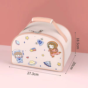 1000ml Cartoon Stainless Steel 316 Thermal Lunch-Box Leak-Proof Kids Microwave Bento Box Student Foo