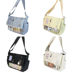 Japanese Style Nylon Crossbody Bag for Anime Enthusiasts and Students Large Capacity Shoulder Bags for Everyday Use