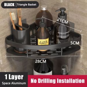 Bathroom Stand Aluminium Alloy Organizer Storage Shelf Rack Space Accesssories Shower gel holder Shampoo holder