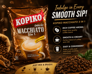 Kopiko 3-in-1 Instant Coffee Macchiato - Rich Coffee Aroma Smooth & Creamy Easy & Convenient Sachets