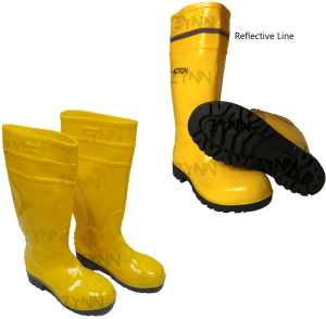[SG STOCK] YELLOW BOOT With Steel Toe Safety Protective Waterproof PVC Contractor Rubber Rain Shoes