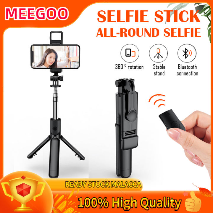 Mobile Phone Tripods With Light Mini Bluetooth Selfie Stick Tripod