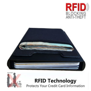Ví Kim Loại Mỏng Mini 2021 Chặn RFID Ví Đựng Tiền Xu Thẻ Tín Dụng Bật Lên Tự Động Ví Nhôm Có Túi Sau Ví Đựng Thẻ ID