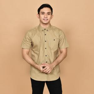 KEMEJA POLOS LENGAN PENDEK/KEMEJA PRIA BAHAN KATUN BAJU KERJA KEMEJA CASUAL