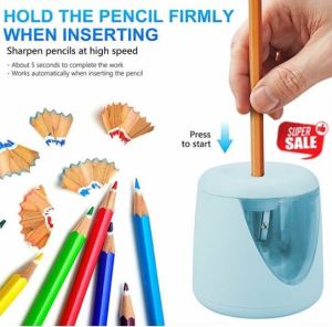✏️BLUE/PINK✏️ 2 in 1 Mini Automatic Pencil Sharpener Electric Office Hand Protection Pressure Switch Sharpener Student