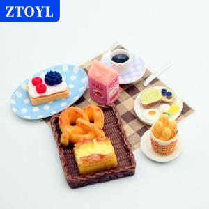 [COD]🔥🔥🔥ZTOYL 1Set Dollhouse Mini Breakfast Play Dim Sum Bread Jam Plate Model Miniature Kitchen Cooking Baking Model DIY Doll Accessories