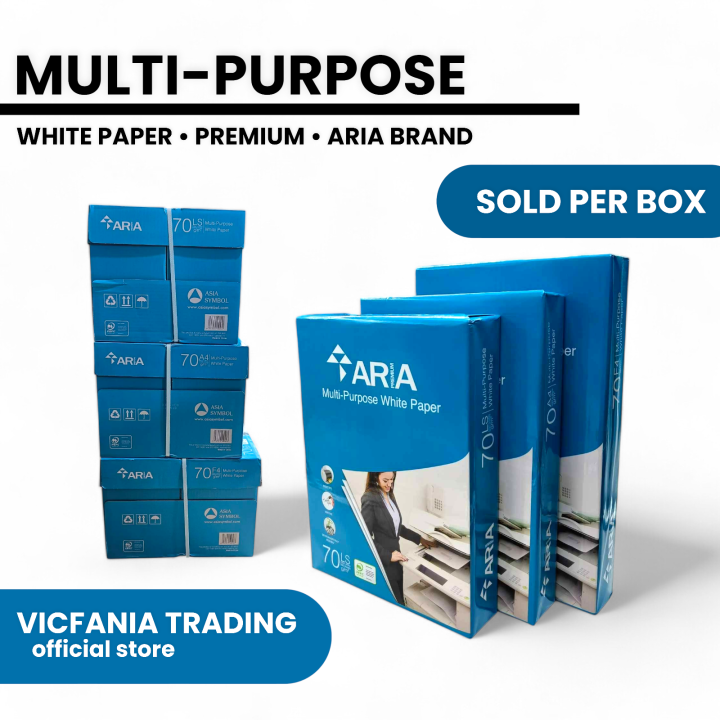 Sold Per Box 1Box Aria Premium Multi-Puporse White Paper Bond Paper - Short, A4 ...