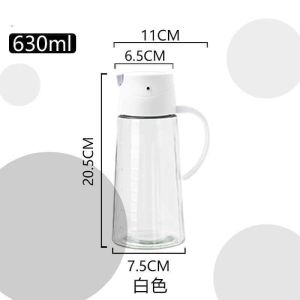 **HOT Selling** 2025 NEW Auto Flip Olive Oil Dispenser Bottle630ML Leakproof Condiment Container With Automatic Cap and StopperNon-Drip SpoutNon-Slip Handle for Kitchen Cooking 鹦鹉嘴油瓶