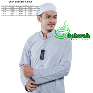 Baju koko dewasa COKSU COKELAT SUSU pols lengan panjan merk annur busana muslim habib habaib haibah