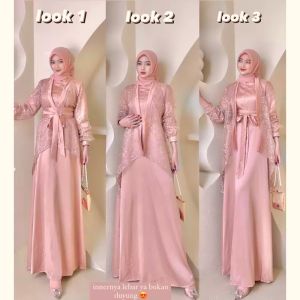 Fuji Silk Dress Inner + Outer Tile Brokat Kondangan