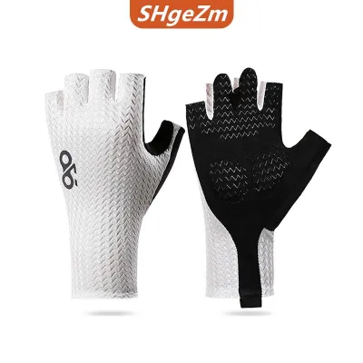 [COD] SHgeZm SPORTS Mùa hè thoáng khí nửa ngón tay đi xe đạp Găng tay siêu nhẹ xe đạp đường găng tay chống trượt Silicone Pad làm mát thiết bị thể thao