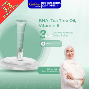 Reglow Double Action  Acne Spot Gel (15 ml) - Atasi Jerawat Lebih Cepat dan Samarkan Noda Hitam Bekas Jerawat Membandel. by Shindy Putry
