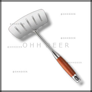 OHHDEER Penyodok Ikan Keluli Tahan Karat Kayu | Stainless Steel Fish Turner Spatula Wooden Handle
