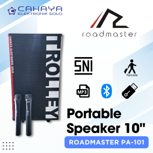 Portable Roadmaster PA-101 Speaker Wireless Bluetooth 10" Original Garansi 10 In Mic Wireless Remot 101 PA Trolley Geret Roda