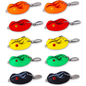 Umpan Pancing Bass 5 Buah Warna Campuran Aksesori Memancing Umpan 5Cm Umpan Pancing Katak Kait Umpan untuk Peralatan Memancing Ikan Bass Karper