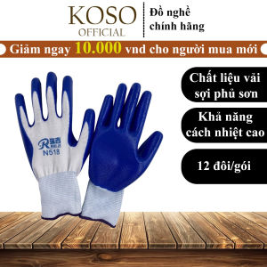 Găng Tay Chống Dầu Mỡ KOSO loại dày chất liệu chống thấm 1 Bịch 12 Đôi (có bán lẻ)