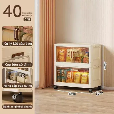 40-80cmTủ Nhựa Đựng 2/3/4/5/6 tầngTủ nhựa đựng đồ gấp gọn rộng chất liệu pp cao cấp không mùiBánh Xe Xoay 360°