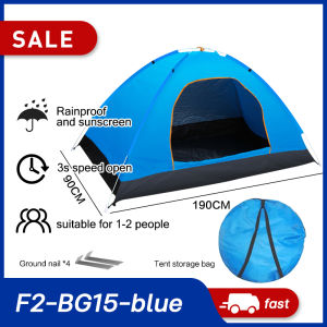 JMS 2/4/6Person Camping Tent Sunscreen Waterproof Tent Double Layer Outdoor Foldable Automatic Family Tent