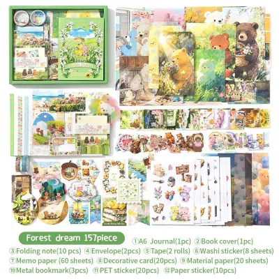 125 Pcs/set Vintage Character Landscaping Journal Gift Box Set Creative DIY Journal Collage Decor Stationery
