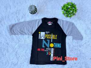 Kaos Anak Tangan 3/4 Merek Chan`s 1-10 Tahun Motif Impossible Nothing