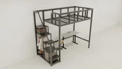 Loft bed for Adults / Children - Size Super Single Loft Bed with All-in-One Storage Stairs - Singapore Local Company Specially Represent