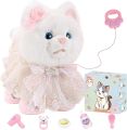 Walking Cat Toys for Kids with Leash, Plush Toy Cat That Walks and Meows, Interactive Cat Toy for Kids Aged 3-7, Best Birthday, Children's Day for Girls and Boys. 