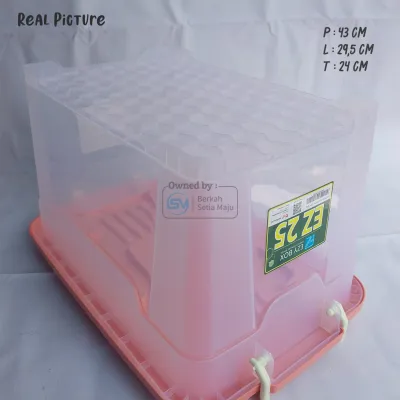 Container Box handle ez kb 30 Liter Kotak Serbaguna Penyimpanan Kuat dan Kokoh Plastik Hitam 30 38 31 27 25 21 18 15 12 10 L BSM