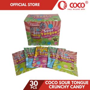 COCO Sour Tongue Crunchy Candy 30s Per Box | Sour&Sweet | Colorful