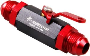 RYANSTAR AN6 Fuel Shut Off Valve 6AN Male Fitting Anodized Aluminum AN6 fuel shut off valve with 6AN male fittings anodized aluminum body for reliable fuel system control.