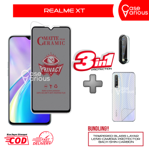 Tempered Glass Realme XT Anti Gores Spy Matte Privacy Free Camera Lesn dan Skin Carbon