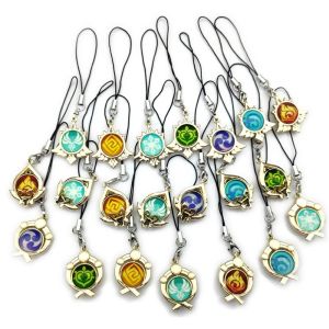 OTYRF Eye of God พวงกุญแจ genshin impact เรืองแสงในที่มืด 7องค์ประกอบ สายคล้องโทรศัพท์ เกมอะนิเมะ เชือกสำหรับแขวน ที่ห้อยโทรศัพท์มือถือ เครื่องประดับคอสเพลย์