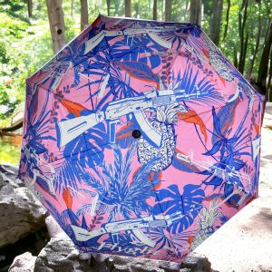 ร่มกอล์ฟ แถบสะท้อนแสง Flyght UV Protection Golf Umbrella Auto Open Vented Double Canopy Reflection Strip 53 inches Diameter