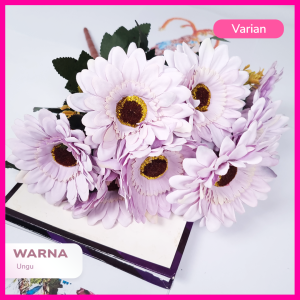 Bunga Garbera X9 Artificial/Bunga Krisan/Bunga Matahari Jumbo/Bunga Buket Hias Dekorasi (KN-406)