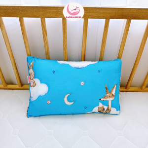 Gối trẻ em Katina House 30x45cm gòn lông vũ êm ái vải Cotton satin hàn quốc giúp gối êm mềm mát