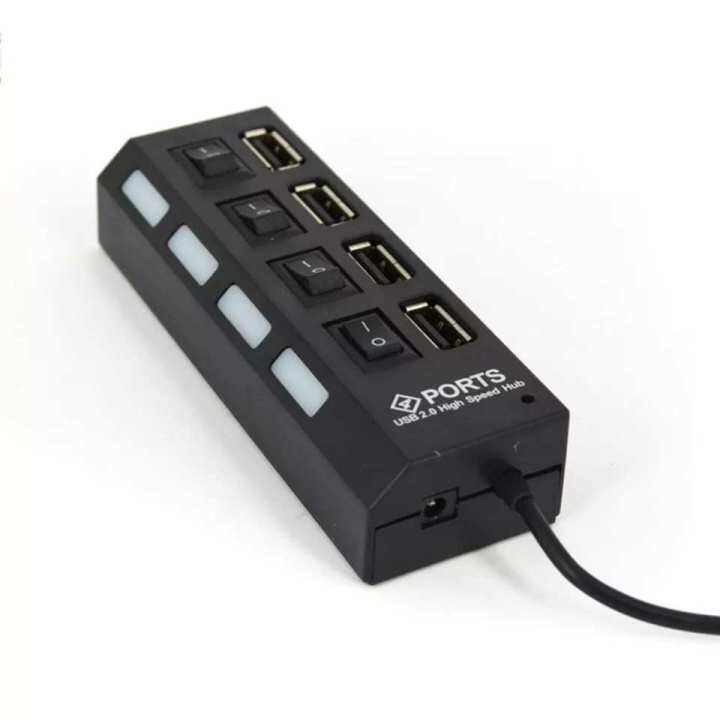 ZON 4-Port HUBs High Speed USB 2.0 Multi HUB Splitter Expansion Computer Charging Devices Data