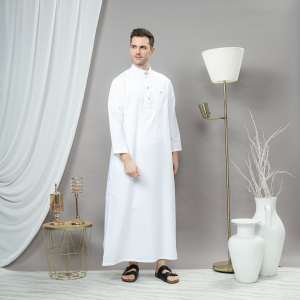 jubah pria dewasa lengan panjang katun premium gamis sabit muslim motif kancing
