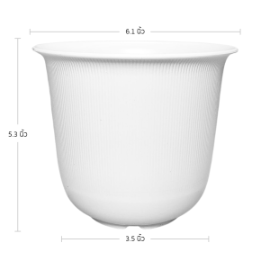 กระถาง กระถางต้นไม้ มินิมอล ถ้วยจีน ขนาด 6 นิ้ว สีขาว 5 ใบ ชิ้น อัน